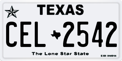 TX license plate CEL2542
