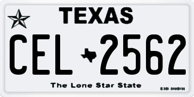 TX license plate CEL2562