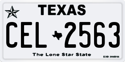 TX license plate CEL2563
