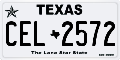 TX license plate CEL2572