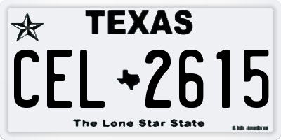 TX license plate CEL2615