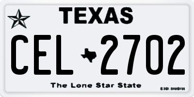 TX license plate CEL2702
