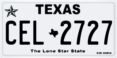TX license plate CEL2727