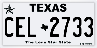TX license plate CEL2733