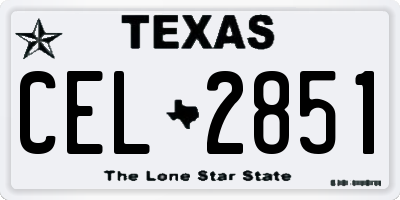 TX license plate CEL2851