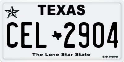TX license plate CEL2904