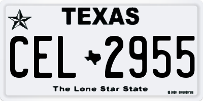 TX license plate CEL2955