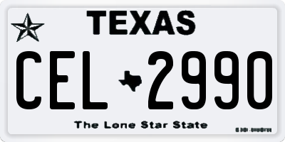 TX license plate CEL2990