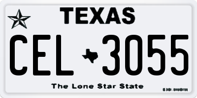 TX license plate CEL3055