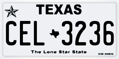 TX license plate CEL3236