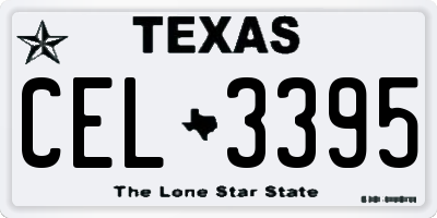 TX license plate CEL3395