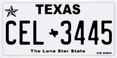 TX license plate CEL3445