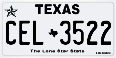 TX license plate CEL3522