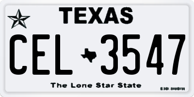 TX license plate CEL3547