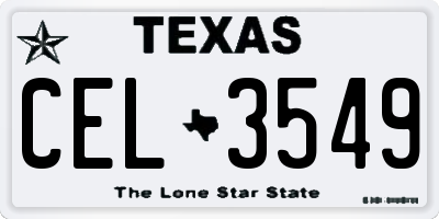 TX license plate CEL3549