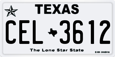 TX license plate CEL3612