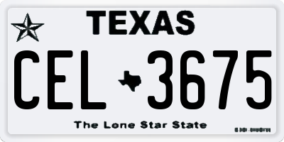 TX license plate CEL3675