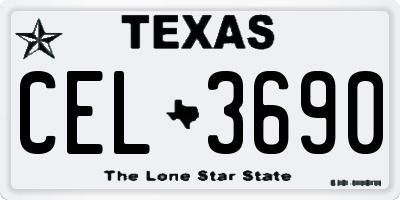 TX license plate CEL3690