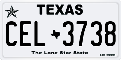 TX license plate CEL3738