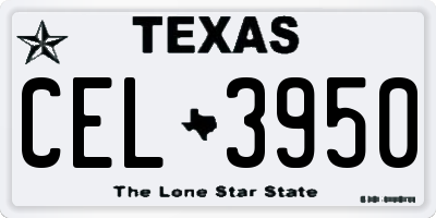 TX license plate CEL3950