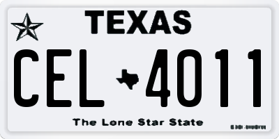 TX license plate CEL4011