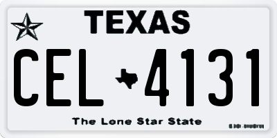TX license plate CEL4131