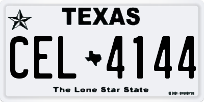 TX license plate CEL4144