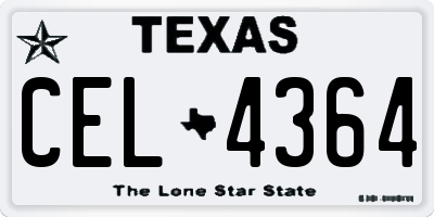 TX license plate CEL4364