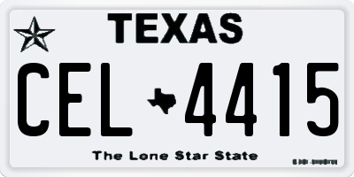 TX license plate CEL4415