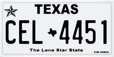 TX license plate CEL4451