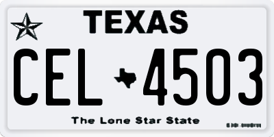 TX license plate CEL4503