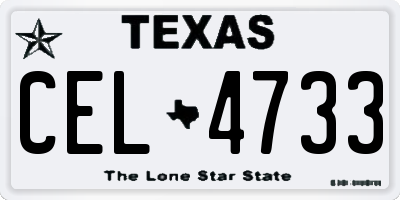 TX license plate CEL4733