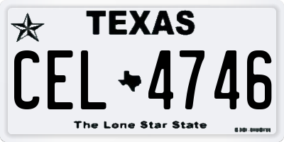 TX license plate CEL4746