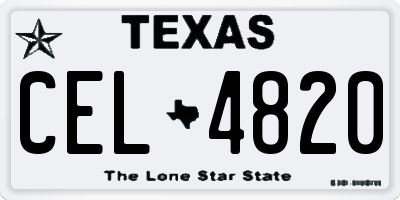 TX license plate CEL4820