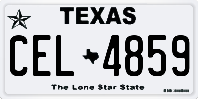 TX license plate CEL4859