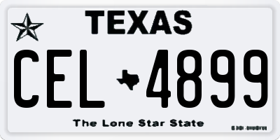 TX license plate CEL4899