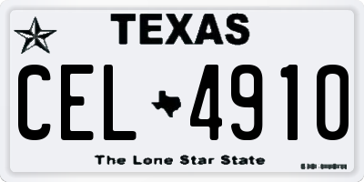 TX license plate CEL4910