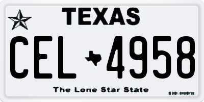 TX license plate CEL4958