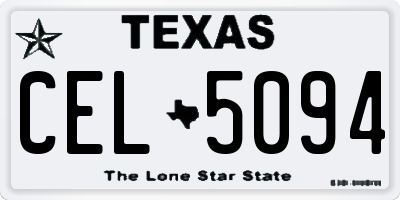 TX license plate CEL5094