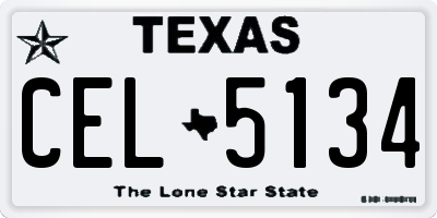 TX license plate CEL5134