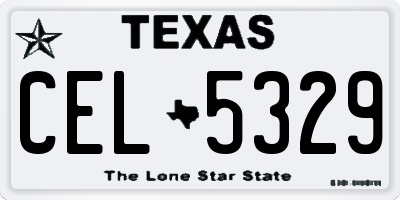 TX license plate CEL5329