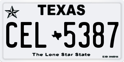 TX license plate CEL5387