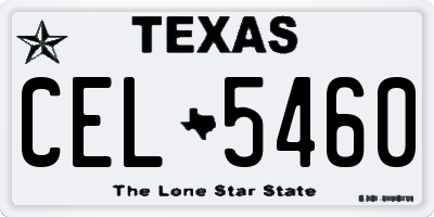 TX license plate CEL5460