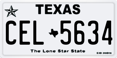 TX license plate CEL5634