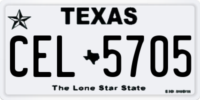 TX license plate CEL5705