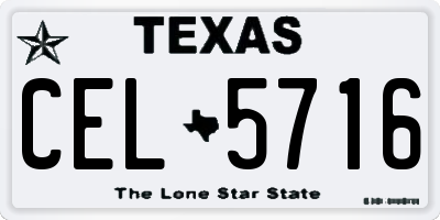 TX license plate CEL5716