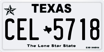 TX license plate CEL5718