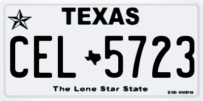 TX license plate CEL5723