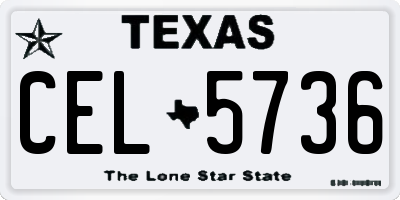 TX license plate CEL5736