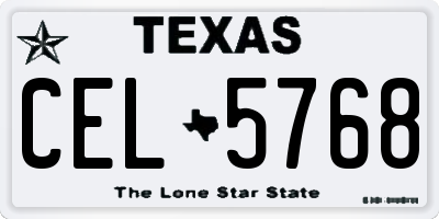 TX license plate CEL5768